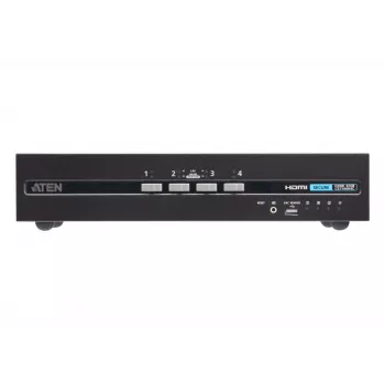 KVM jungiklis ATEN 4 prievadų USB HDMI dviejų ekranų saugus su CAC (4 kompiuteriai, 4K UHD 3840×2160)