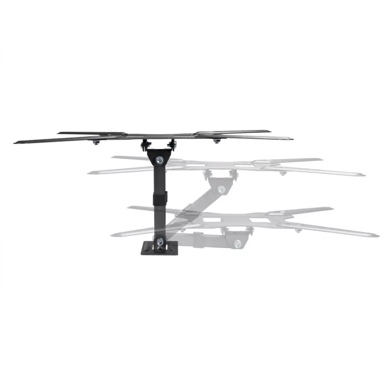 Equip 23-55 colių pilno judesio televizoriaus sieninis laikiklis, 100 x 100 mm, 400 x 400 mm, -8 - 5°, -90 - 90°, Nerūdijantis plienas, Juoda