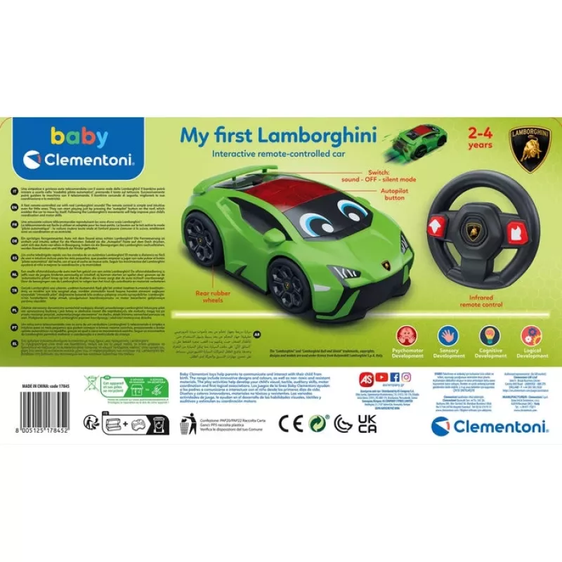 Baby My First Lamborghini, automobilis, 2 m. Baby My First Lamborghini. Tipas: automobilis, Rekomenduojamas amžius (min.): 2 m., Skleidžia garsą
