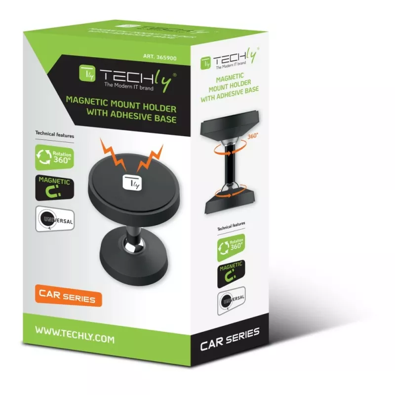 Techly I-SMART-UNI7 laikiklis Pasyvus laikiklis Mobilusis telefonas / išmanusis telefonas Juoda
