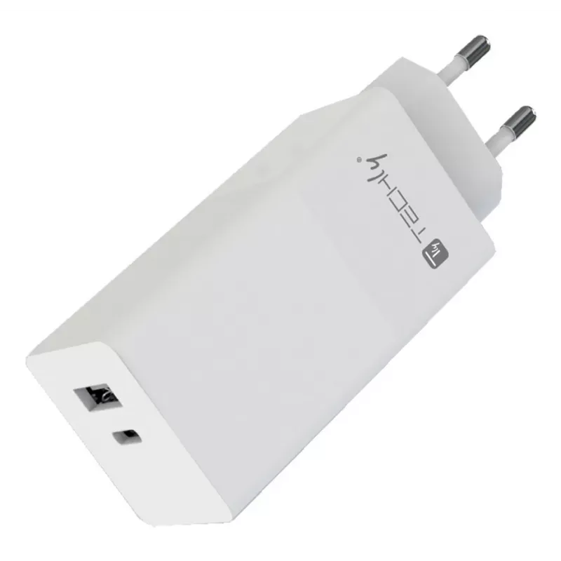 Techly IPW-PD100W-WH mobiliojo įrenginio kroviklis Išorinė baterija, Išmanusis telefonas, Planšetinis kompiuteris, Universalus Balta Kintamoji srovė Greitas įkrovimas Vidaus
