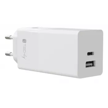 Techly IPW-PD100W-WH mobiliojo įrenginio kroviklis Išorinė baterija, Išmanusis telefonas, Planšetinis kompiuteris, Universalus Balta Kintamoji srovė Greitas įkrovimas Vidaus