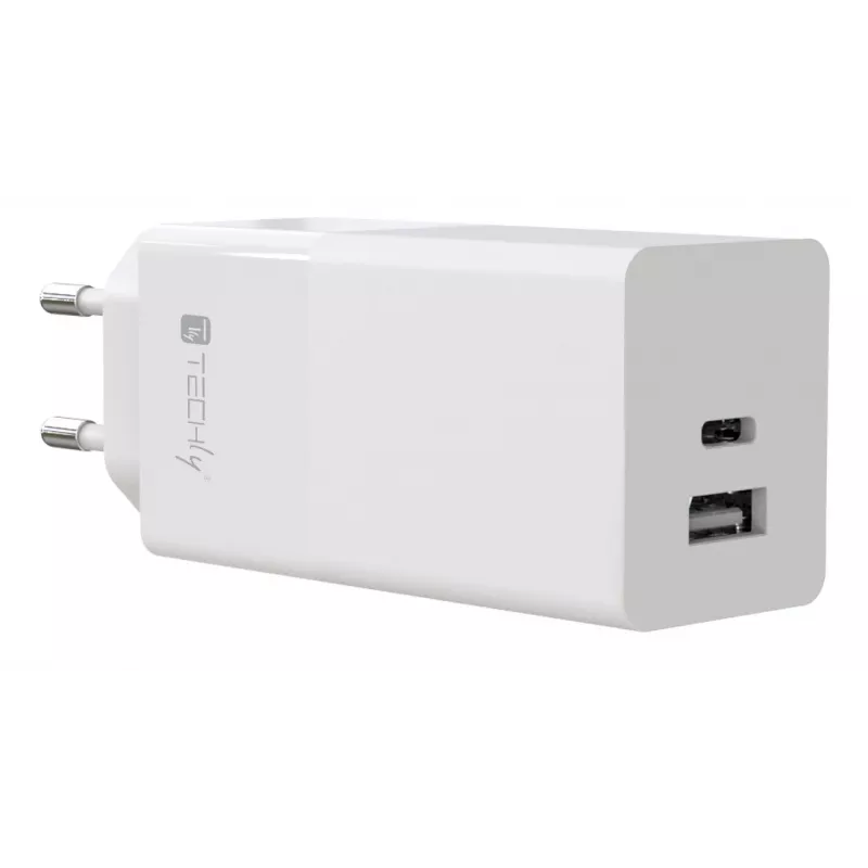 Techly IPW-PD100W-WH mobiliojo įrenginio kroviklis Išorinė baterija, Išmanusis telefonas, Planšetinis kompiuteris, Universalus Balta Kintamoji srovė Greitas įkrovimas Vidaus
