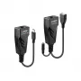 Lindy 100m USB 2.0 Type C Cat.6 prailgintuvas, tinklo siųstuvas ir imtuvas, 100 m, 480 Mbit/s, Cat5e, Cat6, CH317Q, CH9317, RTL8211E, juoda