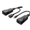 Lindy 100m USB 2.0 Type C Cat.6 prailgintuvas, tinklo siųstuvas ir imtuvas, 100 m, 480 Mbit/s, Cat5e, Cat6, CH317Q, CH9317, RTL8211E, juoda