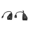 Lindy 100m USB 2.0 Type C Cat.6 prailgintuvas, tinklo siųstuvas ir imtuvas, 100 m, 480 Mbit/s, Cat5e, Cat6, CH317Q, CH9317, RTL8211E, juoda