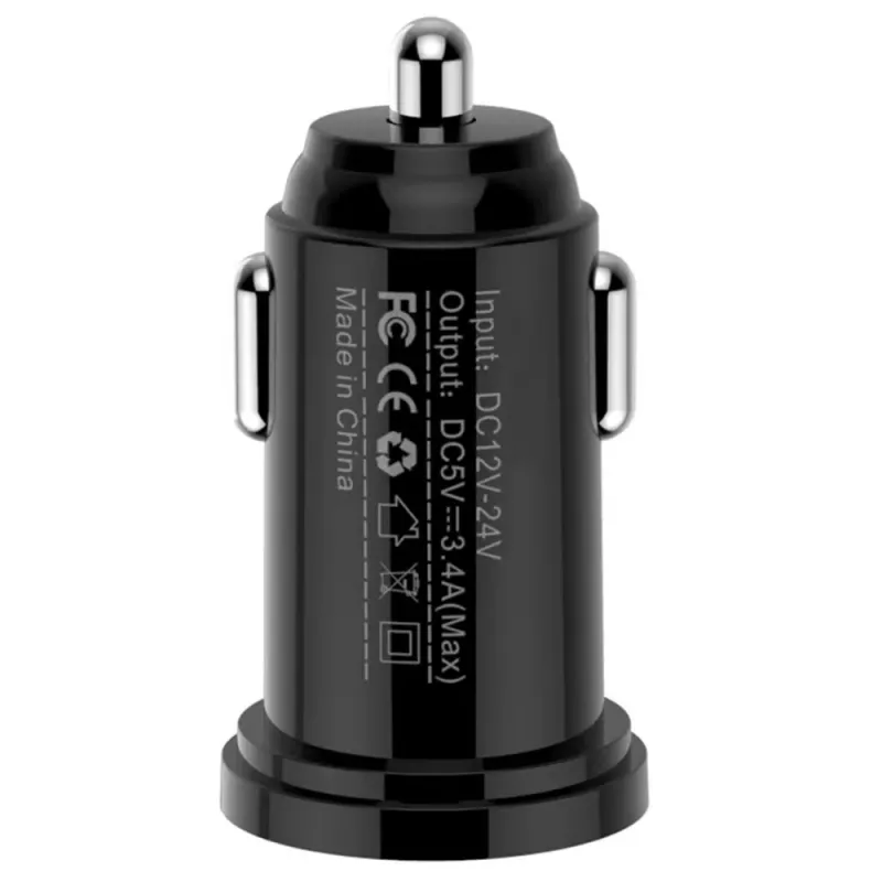 Techly Mini automobilinis kroviklis 2 USB-A prievadai 12 W / 2,4 A juodas, automobilinis, cigarečių žiebtuvėlio lizdas, 2,4 A, juodas
