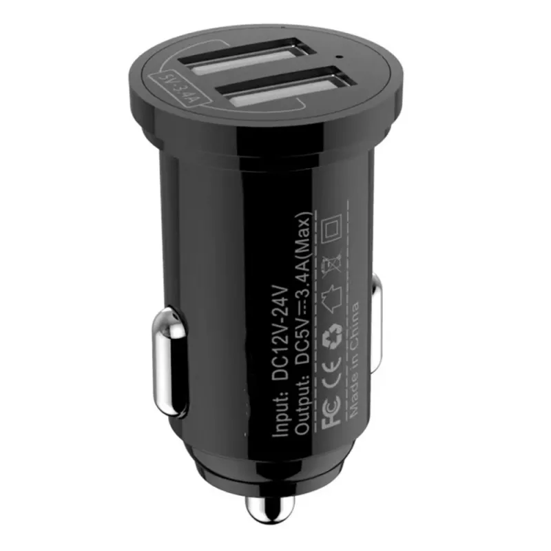 Techly Mini automobilinis kroviklis 2 USB-A prievadai 12 W / 2,4 A juodas, automobilinis, cigarečių žiebtuvėlio lizdas, 2,4 A, juodas
