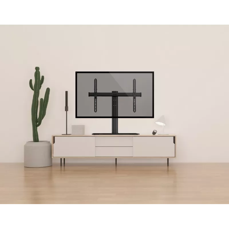 Equip 32 inch-55 inch TV stalo stovas, 81,3 cm (32 inch), 139,7 cm (55 inch), 40 kg, 600 x 400 mm, Stiklas, Metalas, Juoda