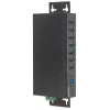 Manhattan USB-A 7 prievadų pramoninis šakotuvas, 7x USB-A prievadai, 5 Gbps (USB 3.2 Gen1, dar vadinamas USB 3.0), 20 kV ESD apsauga, kintamosios srovės, magistralės ir gnybtų bloko maitinimo parinktys, DIN bėgelis, tvirtinamas prie sienos, metalinis korpusas, varžtų užrakto saugumas
