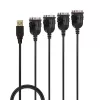 “Lindy” USB į 4 prievadų nuosekliosios sąsajos keitiklis, juodas, 0,94 m, USB tipo A, DB-9, kištukas, kištukas