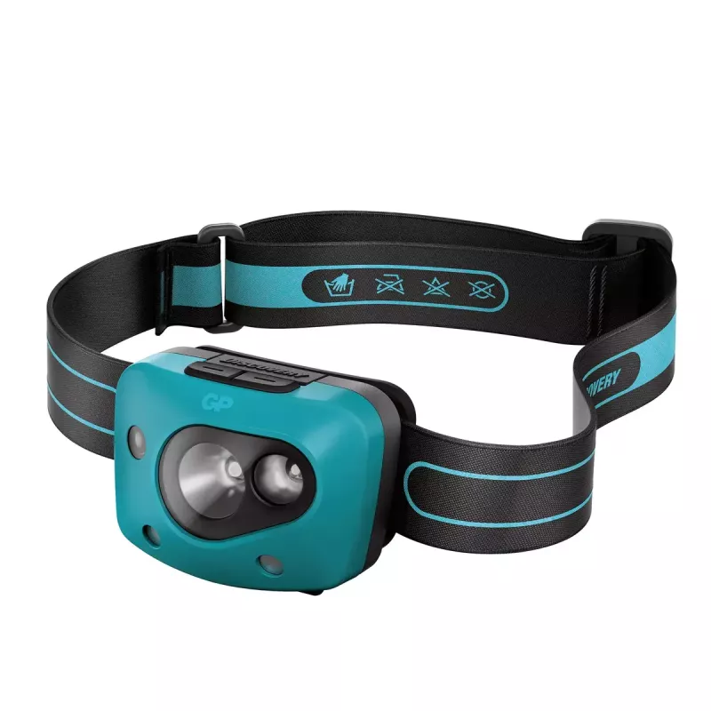 Ant galvos tvirtinamas žibintuvėlis GP Lighting Discovery Teal LED 300 lm IPX4