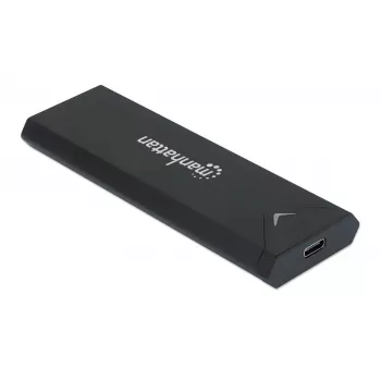Manhattan M.2 NVMe SSD korpusas, USB-C patelė jungtis, 10 Gbps (USB 3.2 Gen2, dar žinomas kaip USB 3.1), palaiko UASP, SuperSpeed+ USB, aliuminis, juodas, trejų metų garantija