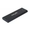 Manhattan M.2 NVMe SSD korpusas, USB-C patelė jungtis, 10 Gbps (USB 3.2 Gen2, dar žinomas kaip USB 3.1), palaiko UASP, SuperSpeed+ USB, aliuminis, juodas, trejų metų garantija