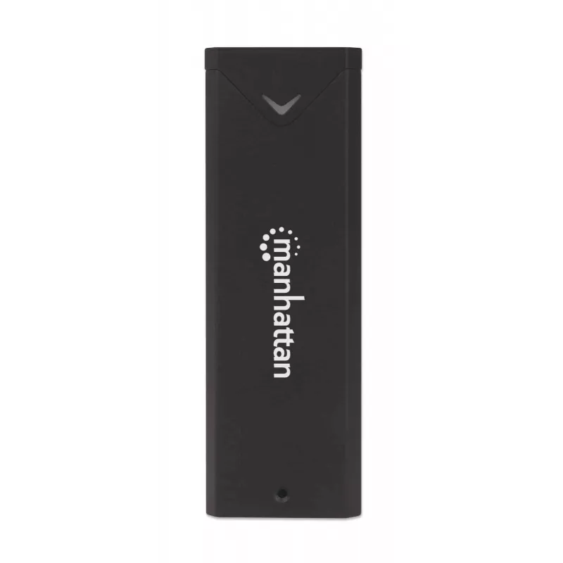 Manhattan M.2 NVMe SSD korpusas, USB-C patelė jungtis, 10 Gbps (USB 3.2 Gen2, dar žinomas kaip USB 3.1), palaiko UASP, SuperSpeed+ USB, aliuminis, juodas, trejų metų garantija
