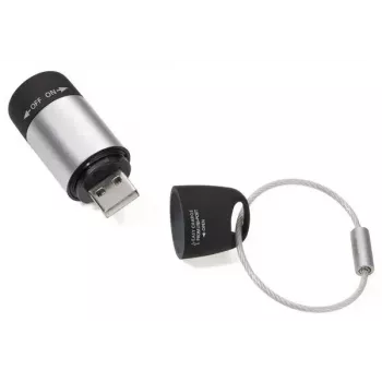 Raktų pakabuko žibintuvėlis TROIKA ECO CHARGE juodas pilkas LED USB