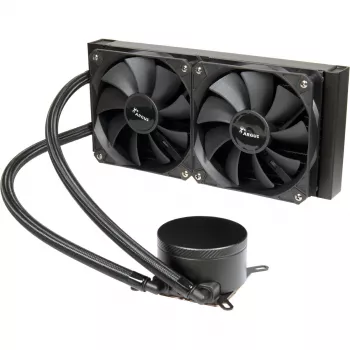 Viskas viename skysčio aušintuvas CPU INTER-TECH Argus Iceman B-240 — 12 cm ventiliatorius, hidraulinis guolis, juodas