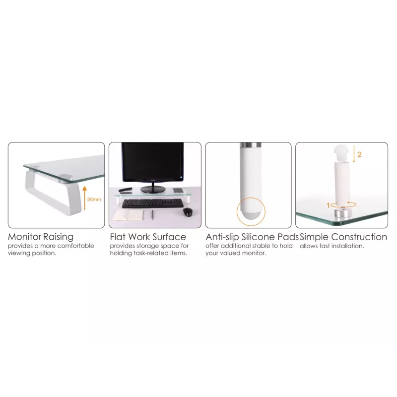 Stiklinis stalinis monitoriaus stovas Equip 650882