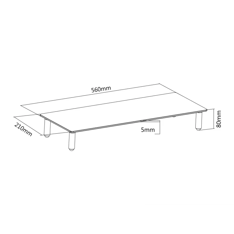 Stiklinis stalinis monitoriaus stovas Equip 650882