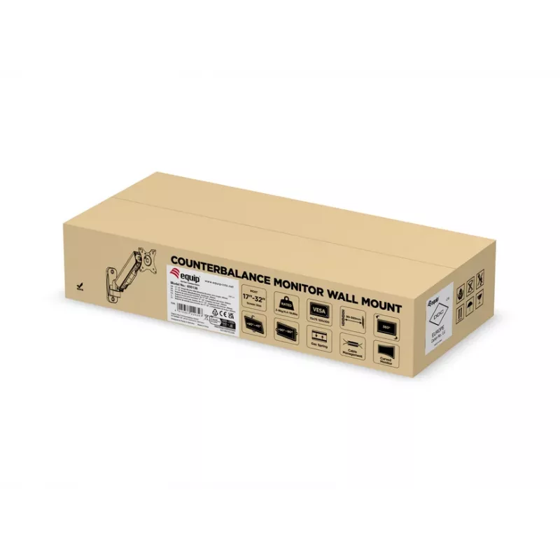 Equip 17-32 colių viengubo monitoriaus sieninis laikiklis, rankos ilgis: 334 mm