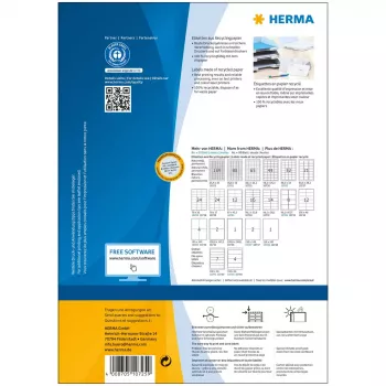 Lipnios spausdintuvo etiketės HERMA 10725 Baltos 3,81x2,12 cm 5200 etikečių