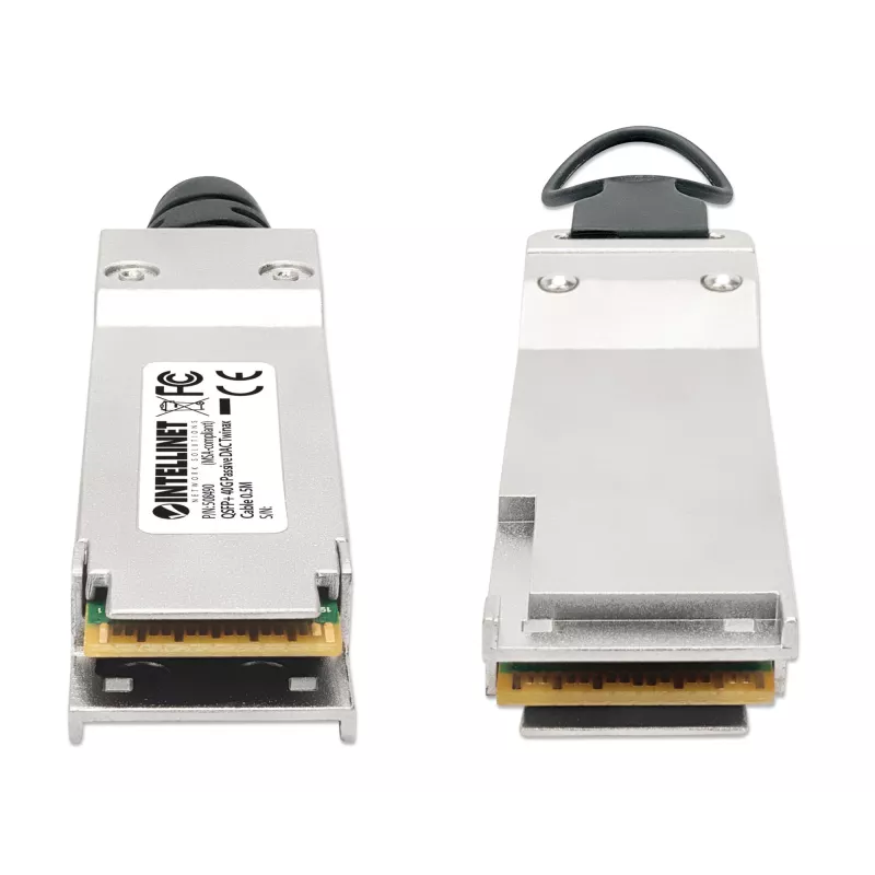 “Intellinet” 0,5 m 40G QSFP+ pasyvus tiesioginio prijungimo varinis “Twinax” kabelis 30AWG MSA QSFP-H40G-CU50CM suderinamas