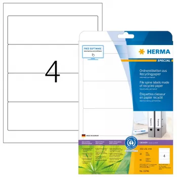 Lipnios spausdintuvo etiketės HERMA 10746 Baltos 19,2x6,1 cm 80 etikečių