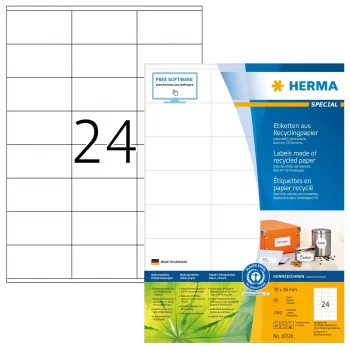Lipnios spausdintuvo etiketės HERMA 10728 Baltos 7 cm x 3,6 cm