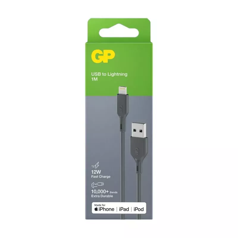 Laidas GP Batteries CL1N 1m Lightning į USB A 12W 2.4A