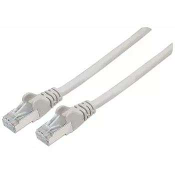 Intellinet tinklo komutacinis kabelis, Cat7 kabelis / Cat6A kištukai, 20 m, pilkas, varis, S/FTP, LSOH / LSZH, PVC, RJ45, auksu dengti kontaktai, neužsifiksuojantis, su apsauginėmis įvorėmis, viso gyvenimo garantija