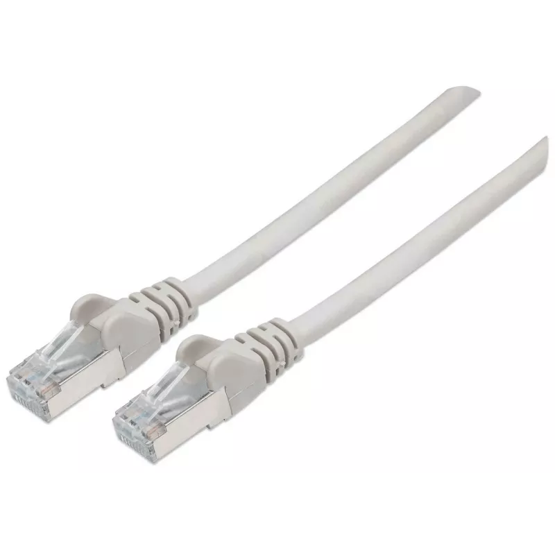 Intellinet tinklo komutacinis kabelis, Cat7 kabelis / Cat6A kištukai, 20 m, pilkas, varis, S/FTP, LSOH / LSZH, PVC, RJ45, auksu dengti kontaktai, neužsifiksuojantis, su apsauginėmis įvorėmis, viso gyvenimo garantija