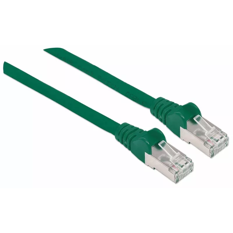 Intellinet tinklo komutacinis kabelis, Cat7 laidas / Cat6A kištukai, 10 m, žalias, varinis, S/FTP, LSOH / LSZH, PVC, RJ45, auksuoti kontaktai, neužsikabinantis, su apsauga, garantija visam naudojimo laikui