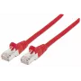 Intellinet tinklo komutacinis kabelis, Cat7 kabelis / Cat6A kištukai, 10 m, raudonas, varis, S/FTP, LSOH / LSZH, PVC, RJ45, auksuoti kontaktai, užkabinimams atsparus, su apsauginiu gaubteliu, garantija visam naudojimo laikui