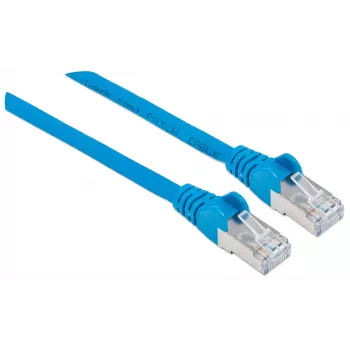 Intellinet tinklo komutacinis kabelis, Cat6A, 1 m, mėlynas, varis, S/FTP, LSOH / LSZH, PVC, RJ45, auksuoti kontaktai, be užkabinimo, su apsauginiu gaubteliu, garantija visam laikui