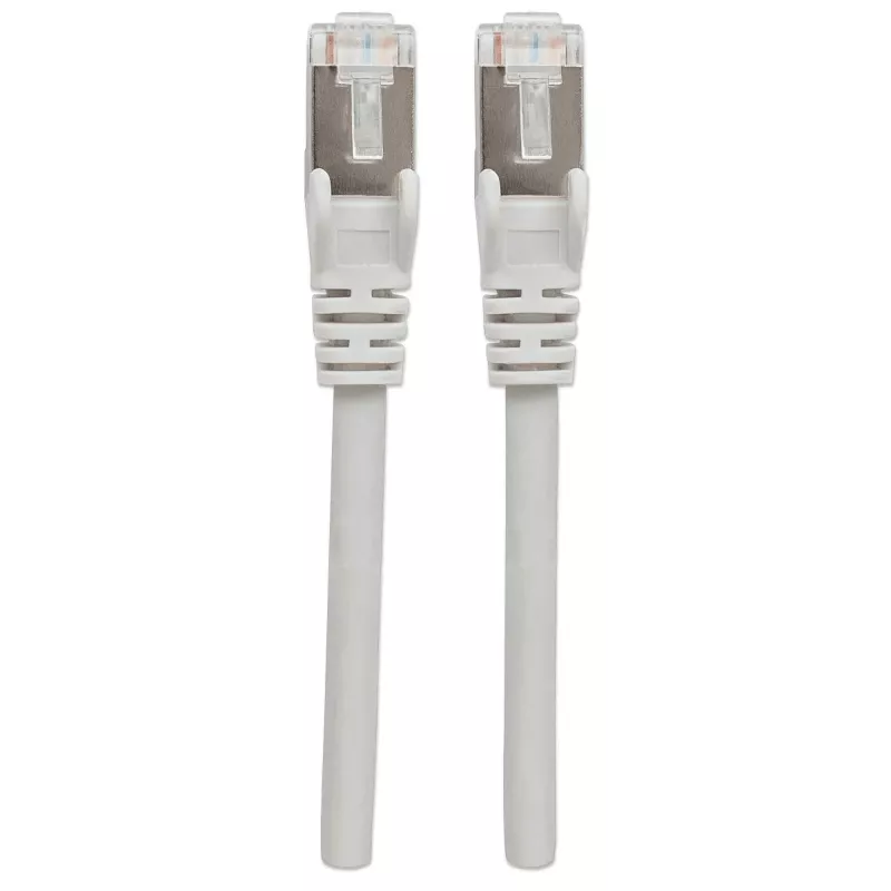 “Intellinet” tinklo komutacinis kabelis, Cat7 kabelis / Cat6A kištukai, 30 m, pilkas, varis, S/FTP, LSOH / LSZH, PVC, RJ45, auksuoti kontaktai, neužsikabinantys, apsauginiai gaubteliai, garantija visam eksploatacijos laikui