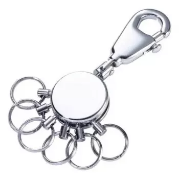 Raktų pakabukas TROIKA PATENT, sidabrinis, žalvaris, 25 mm pločio, 90 mm gylio