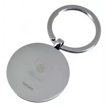 Raktų pakabukas TROIKA VW VOLKSWAGEN KEYRING juoda sidabrinė metalas 37x74x7mm