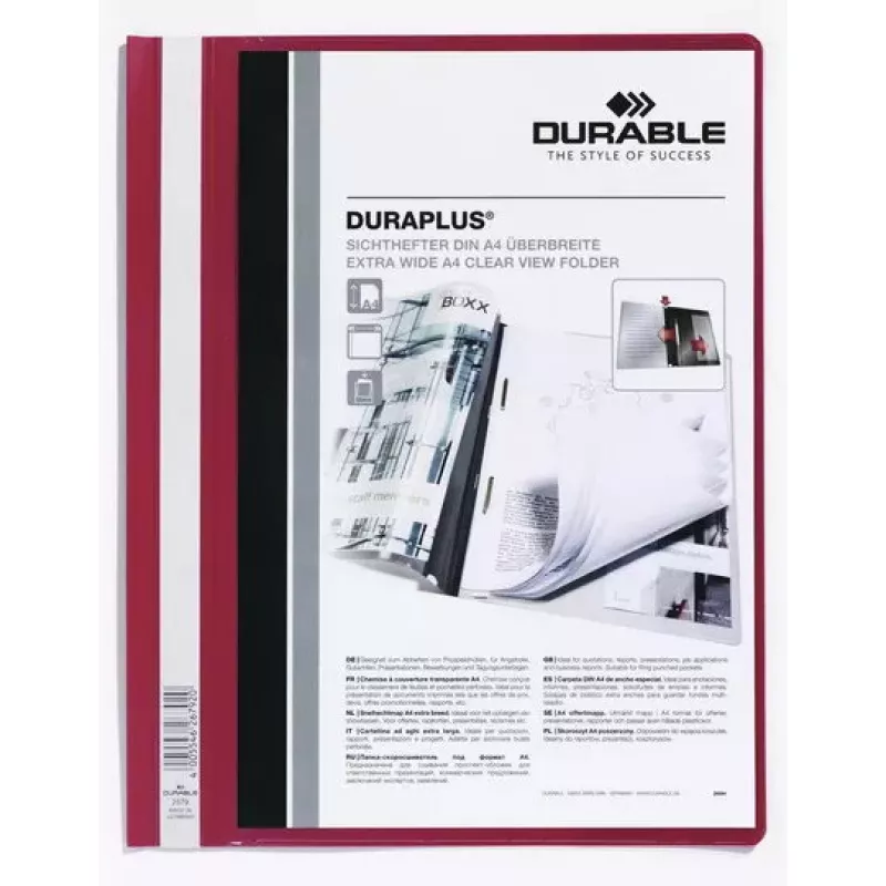 Ataskaitų aplankas Durable DURAPLUS 2579-03 Raudonas