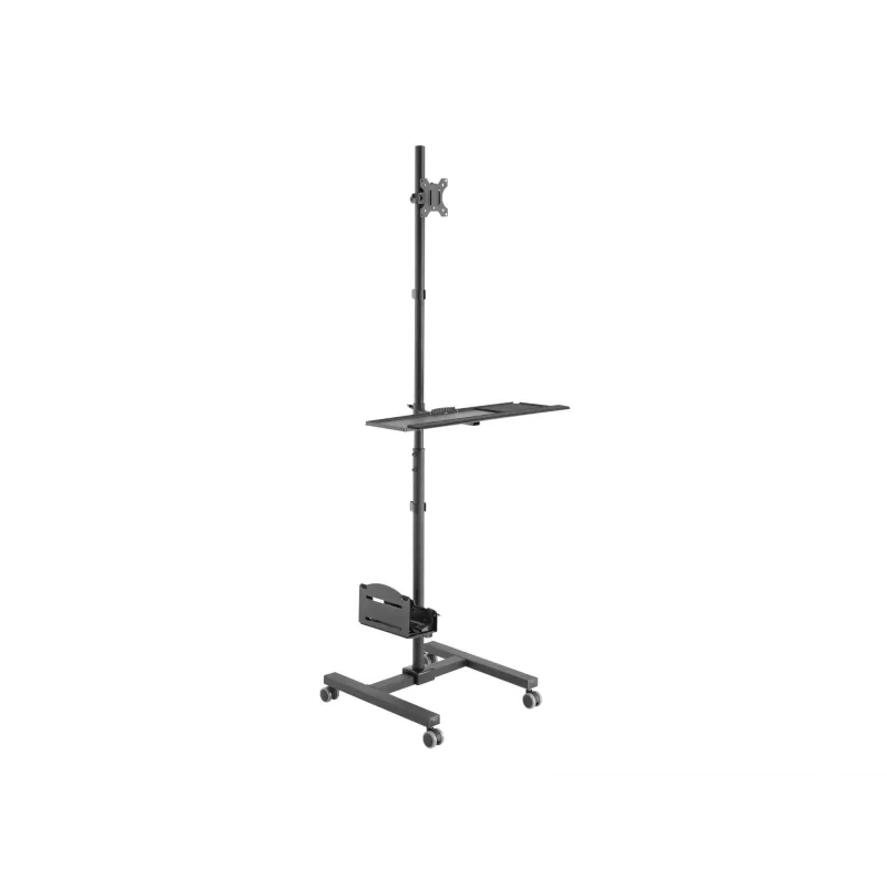 Multimedijos vežimėlis Equip 17–32 colių vieno monitoriaus mobili darbo stotis