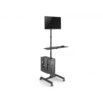 Multimedijos vežimėlis Equip 17–32 colių vieno monitoriaus mobili darbo stotis