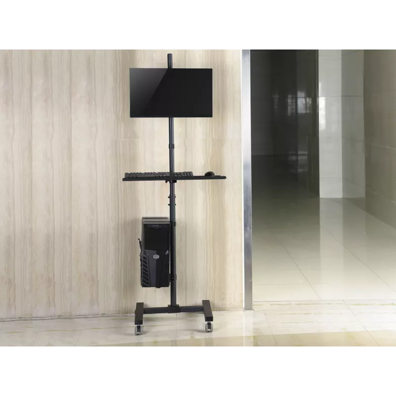 Multimedijos vežimėlis Equip 17–32 colių vieno monitoriaus mobili darbo stotis