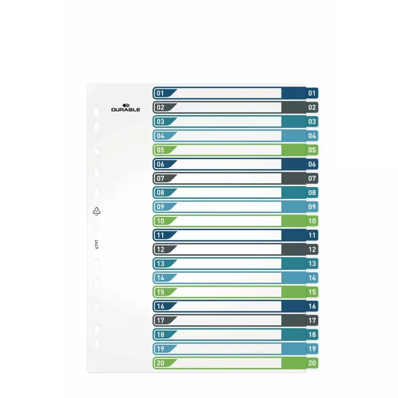 Tuščio skirtuko rodyklė Durable 679727 Įvairiaspalvis Polipropilenas 245x305 mm