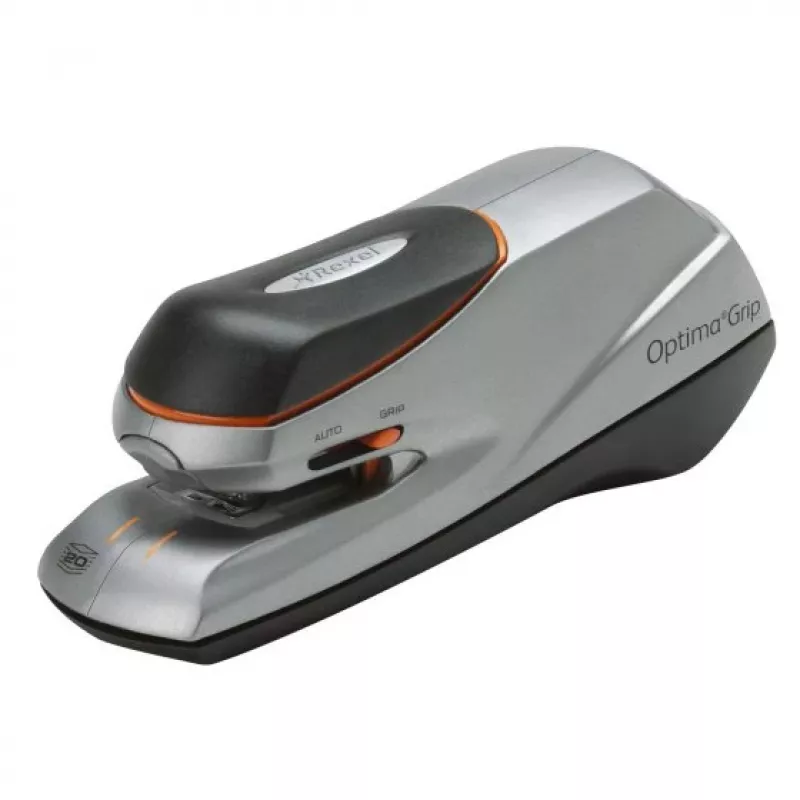 Rexel Optima Grip elektrinis segiklis EU, 20 lapų, juodas, sidabrinis, 449,5 g, 147 mm, 200 mm, 88 mm