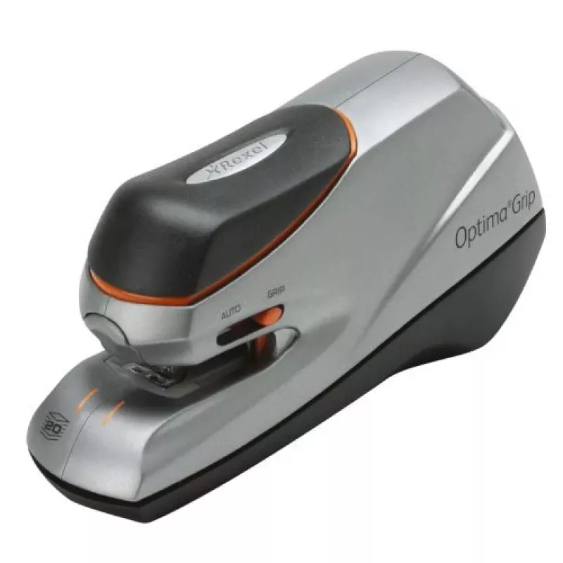 Rexel Optima Grip elektrinis segiklis EU, 20 lapų, juodas, sidabrinis, 449,5 g, 147 mm, 200 mm, 88 mm