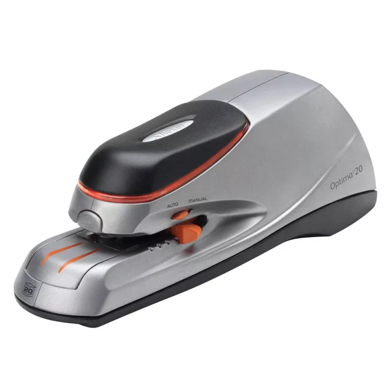 Rexel Optima 20 elektrinis segiklis, 20 lapų, juoda, oranžinė, sidabrinė, 788 g, 292 mm, 143 mm, 175 mm