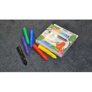 Crayon Malinos 301036 6 vnt. Daugiaspalvė Juoda Mėlyna Žalia Raudona Violetinė Geltona