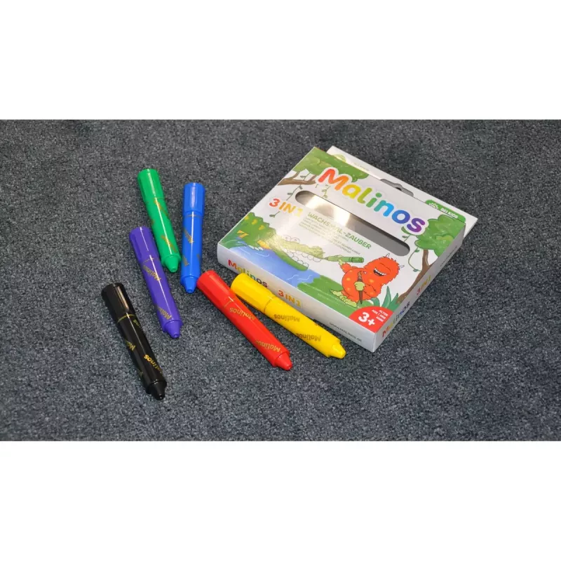 Crayon Malinos 301036 6 vnt. Daugiaspalvė Juoda Mėlyna Žalia Raudona Violetinė Geltona