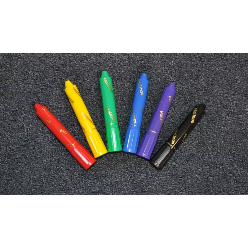 Crayon Malinos 301036 6 vnt. Daugiaspalvė Juoda Mėlyna Žalia Raudona Violetinė Geltona