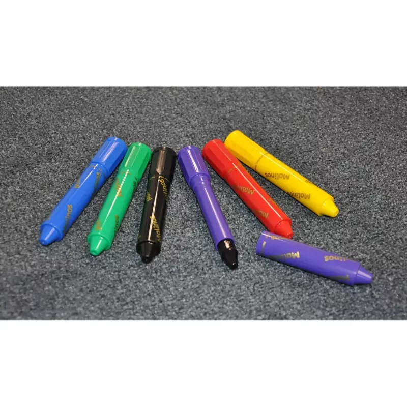 Crayon Malinos 301036 6 vnt. Daugiaspalvė Juoda Mėlyna Žalia Raudona Violetinė Geltona