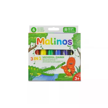 Crayon Malinos 301036 6 vnt. Daugiaspalvė Juoda Mėlyna Žalia Raudona Violetinė Geltona